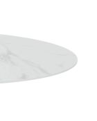 Table de salle à manger fixe en céramique Firenze 120 marbre blanc - 120 x 120 x 76 cm