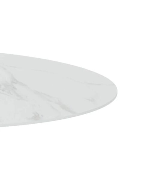 Table de salle à manger fixe en céramique Firenze 120 marbre blanc - 120 x 120 x 76 cm