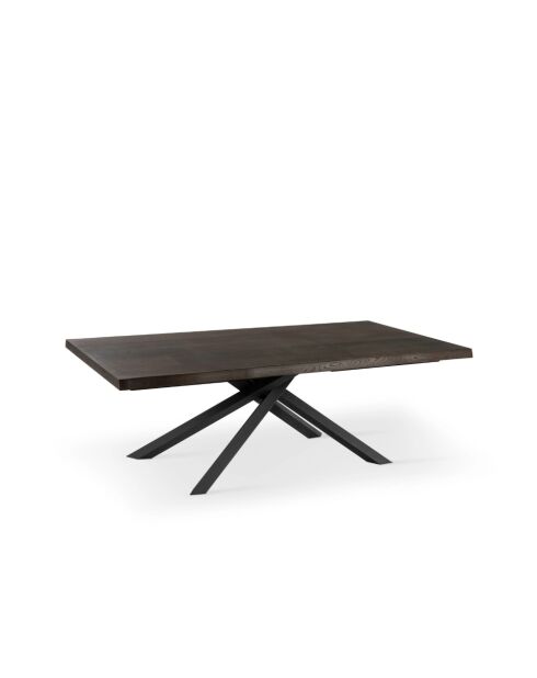 Table de salle à manger Udine 200 extensible chêne traité thermiquement/noir - 200/300 cm