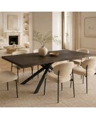 Table de salle à manger Udine 200 extensible chêne traité thermiquement/noir - 200/300 cm