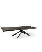 Table de salle à manger Udine 200 extensible chêne traité thermiquement/noir - 200/300 cm