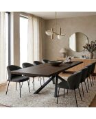 Table de salle à manger Udine 200 extensible chêne traité thermiquement/noir - 200/300 cm