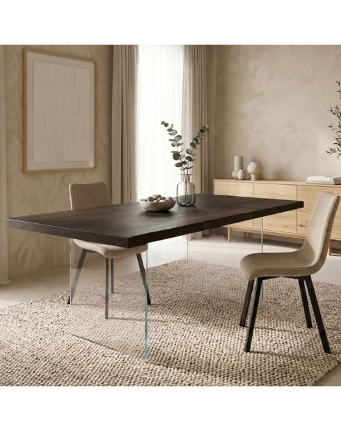 Table de salle à manger fixe Trieste 160 chêne traité thermiquement/transparent - 160 x 90 x 76 cm