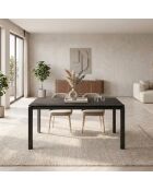 Table de salle à manger extensible en céramique Sestri portoro/marbre noir - 140/220 cm
