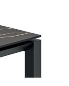 Table de salle à manger extensible en céramique Sestri portoro/marbre noir - 140/220 cm