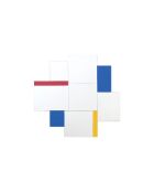 Miroir mural en verre Arco argent/multicolore - 75 x 1,5 x 80 cm