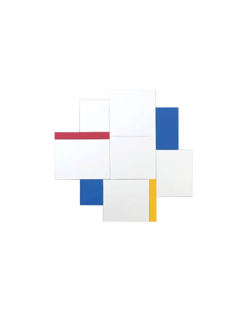 Miroir mural en verre Arco argent/multicolore - 75 x 1,5 x 80 cm