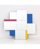 Miroir mural en verre Arco argent/multicolore - 75 x 1,5 x 80 cm