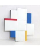 Miroir mural en verre Arco argent/multicolore - 75 x 1,5 x 80 cm