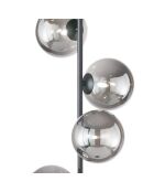 Lampadaire Surbo en métal avec quatre diffuseurs en verre noir - 28 x 28 x 160 cm