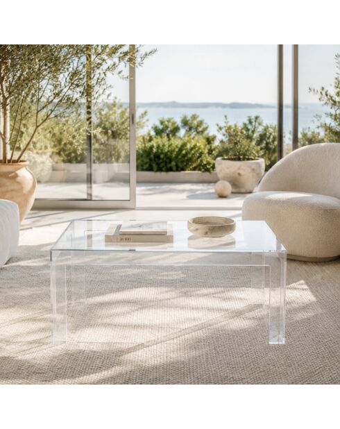 Table basse d'intérieur et d'extérieur transparent - 100 x 60 x 40 cm