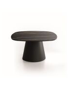 Table basse en céramique Verona 90 portoro/marbre noir - 90 x 90 x 45 cm