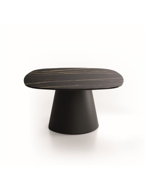 Table basse en céramique Verona 90 portoro/marbre noir - 90 x 90 x 45 cm