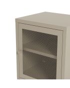Table de chevet à 2 étagères Veroli en métal perforé sable - 40 x 35 x 60 cm