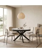 Table en céramique Savona marbre blanc/anthracite - 120 - 160 cm