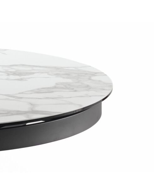 Table en céramique Savona marbre blanc/anthracite - 120 - 160 cm