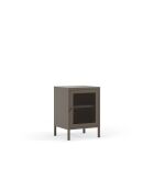 Table de chevet à 2 étagères Veroli en métal perforé moka - 40 x 35 x 60 cm