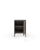 Table de chevet à 2 étagères Veroli en métal perforé moka - 40 x 35 x 60 cm