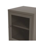 Table de chevet à 2 étagères Veroli en métal perforé moka - 40 x 35 x 60 cm