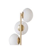 Lampadaire en métal Vasto avec cinq diffuseurs en verre doré - 32,5 x 32,5 x 160 cm