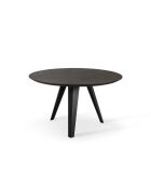 Table de salle à manger fixe en bois Prato chêne traité thermiquement/noir - 130 x 130 x 76 cm