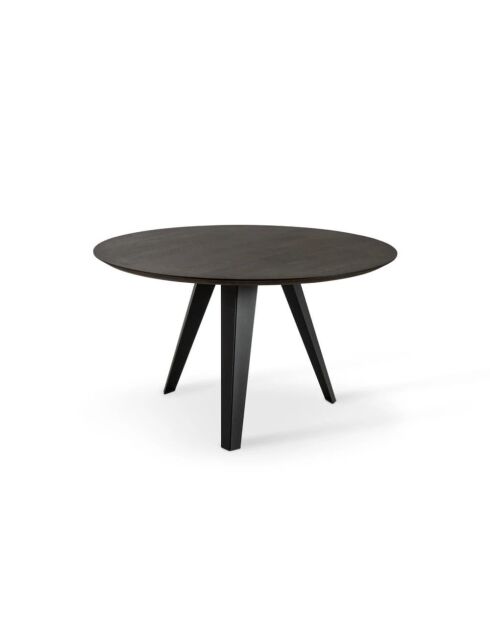 Table de salle à manger fixe en bois Prato chêne traité thermiquement/noir - 130 x 130 x 76 cm