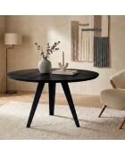 Table de salle à manger fixe en bois Prato chêne traité thermiquement/noir - 130 x 130 x 76 cm