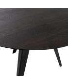 Table de salle à manger fixe en bois Prato chêne traité thermiquement/noir - 130 x 130 x 76 cm