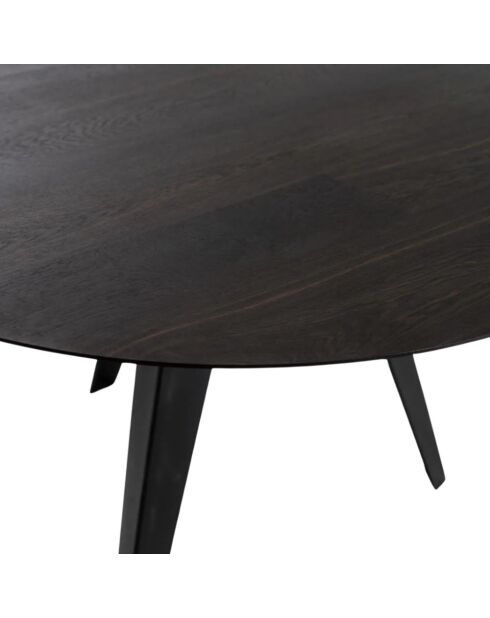Table de salle à manger fixe en bois Prato chêne traité thermiquement/noir - 130 x 130 x 76 cm