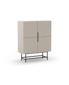 Buffet à 4 portes Anagni en stratifié structure métallique crème/marron - 100 x 40 x 128 cm