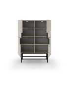 Buffet à 4 portes Anagni en stratifié structure métallique crème/marron - 100 x 40 x 128 cm