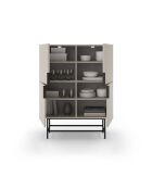 Buffet à 4 portes Anagni en stratifié structure métallique crème/marron - 100 x 40 x 128 cm