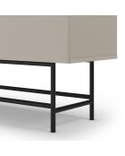 Buffet à 4 portes Anagni en stratifié structure métallique crème/marron - 100 x 40 x 128 cm