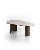 Table basse en verre Carrare céramique marbre de calacatta/bronze - 100 x 55 x 35 cm
