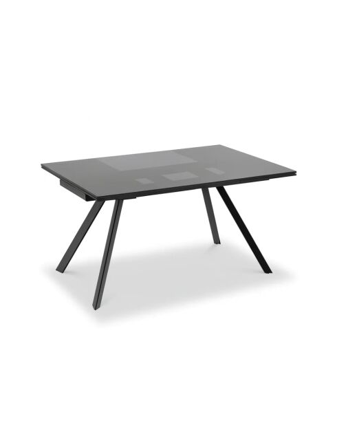 Table de salle à manger en verre trempéTermoli extensible noir - 160/240 cm