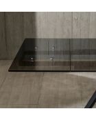 Table de salle à manger en verre trempéTermoli extensible noir - 160/240 cm