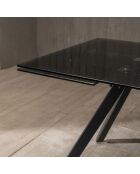 Table de salle à manger en verre trempéTermoli extensible noir - 160/240 cm