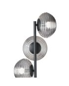 Lampadaire en métal Vasto avec cinq diffuseurs en verre noir - 32,5 x 32,5 x 160 cm