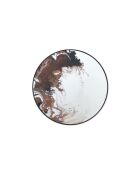 Miroir mural rond en verre et métal Salò noir argent, bronze - 80 x 1,5 x 80 cm