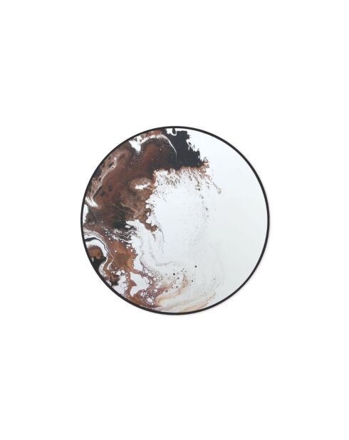 Miroir mural rond en verre et métal Salò noir argent, bronze - 80 x 1,5 x 80 cm