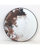 Miroir mural rond en verre et métal Salò noir argent, bronze - 80 x 1,5 x 80 cm
