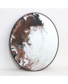 Miroir mural rond en verre et métal Salò noir argent, bronze - 80 x 1,5 x 80 cm