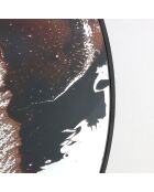 Miroir mural rond en verre et métal Salò noir argent, bronze - 80 x 1,5 x 80 cm