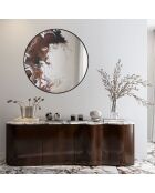 Miroir mural rond en verre et métal Salò noir argent, bronze - 80 x 1,5 x 80 cm