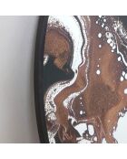 Miroir mural rond en verre et métal Salò noir argent, bronze - 80 x 1,5 x 80 cm