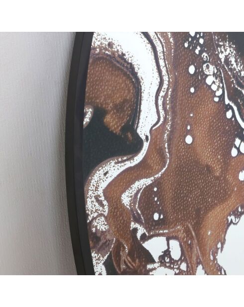 Miroir mural rond en verre et métal Salò noir argent, bronze - 80 x 1,5 x 80 cm