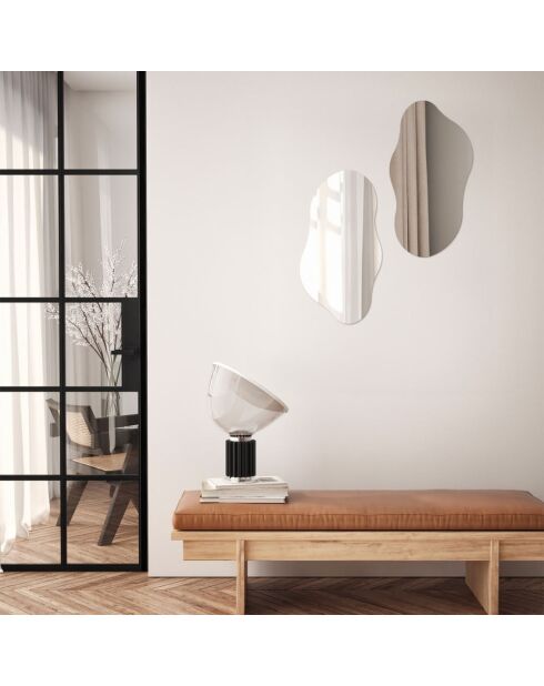 Miroir mural en verre Vipiteno argent - 32 x 0,3 x 60 cm