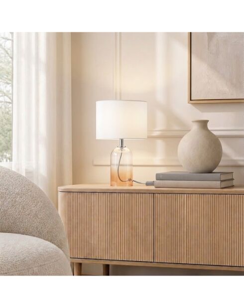 Lampe en verre Bosa ambre - 30 cm
