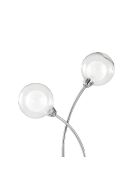 Lampe de table Roccella en métal chromé avec deux diffuseurs en verre chrome - 28 x 28 x 48 cm