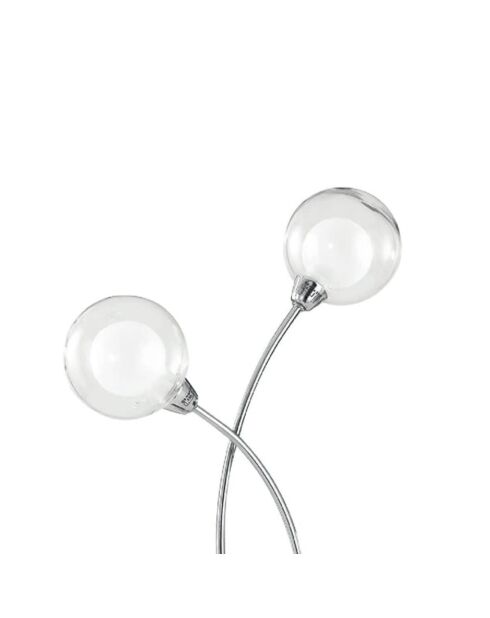 Lampe de table Roccella en métal chromé avec deux diffuseurs en verre chrome - 28 x 28 x 48 cm